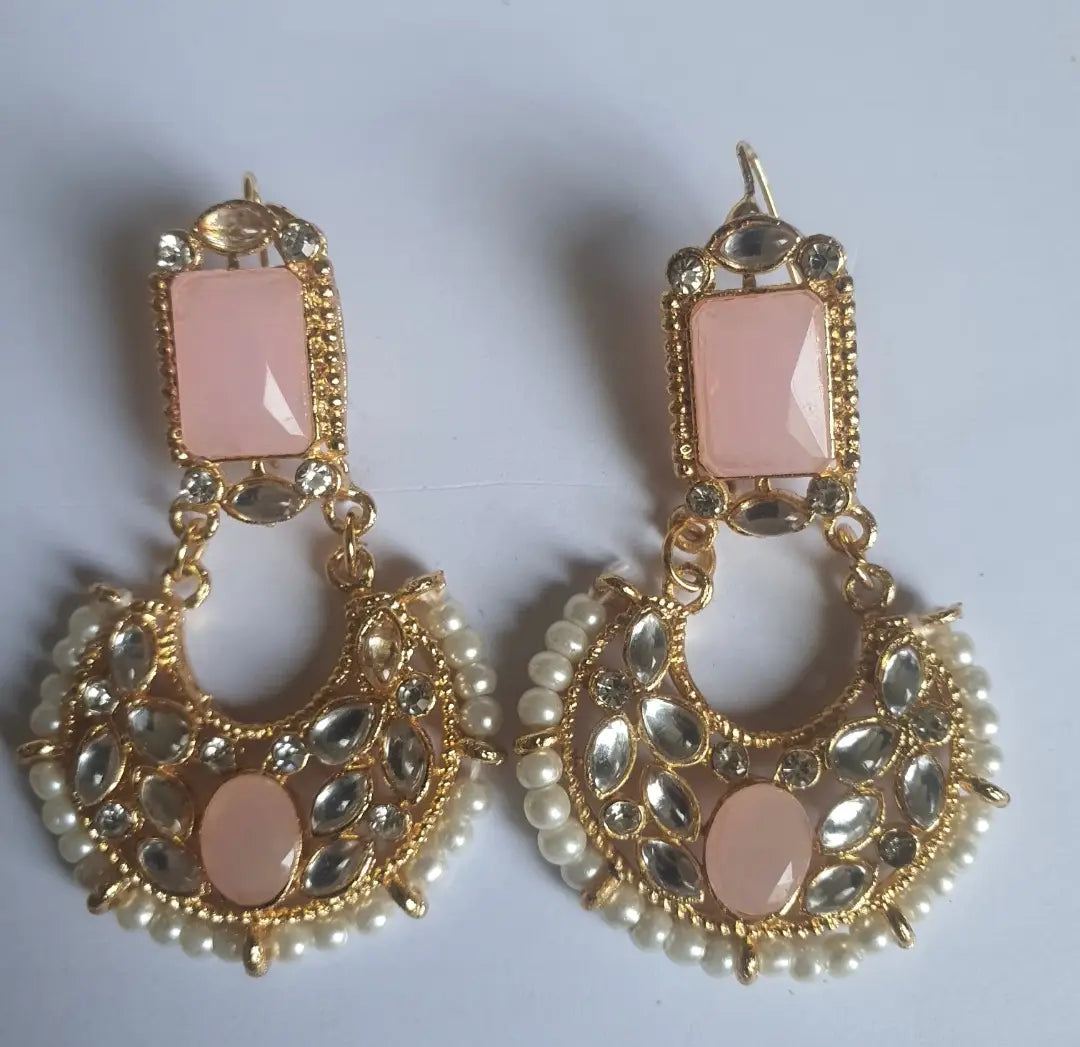Retro Design Gold Plated Gemstone Earrings