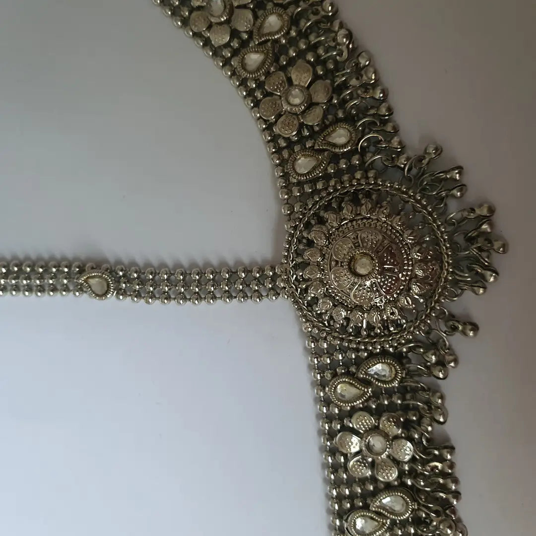 Antique Design Silver Plated Nagina Matha Patti