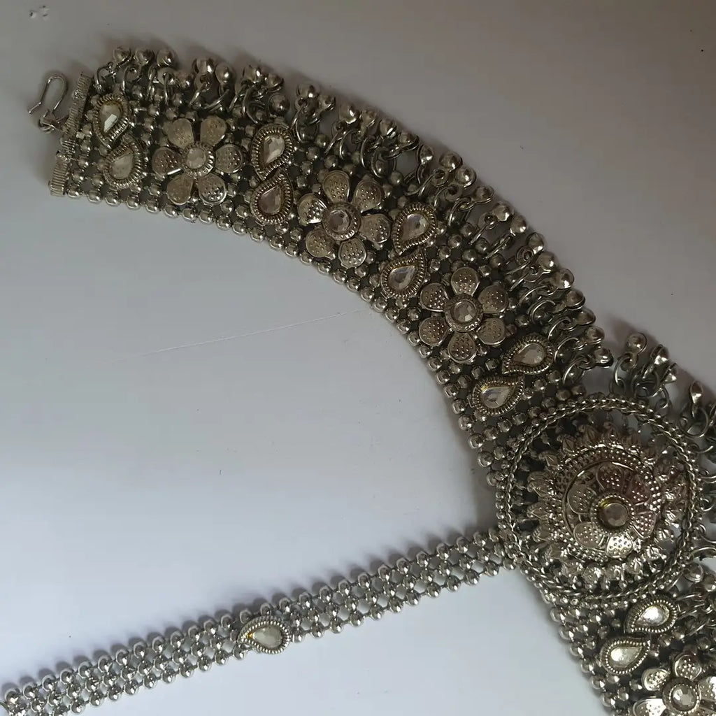 Antique Design Silver Plated Nagina Matha Patti