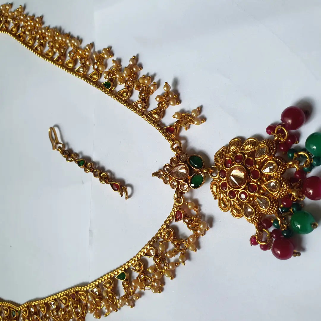Noratan Design Gold Plated Kundan Matha Patti