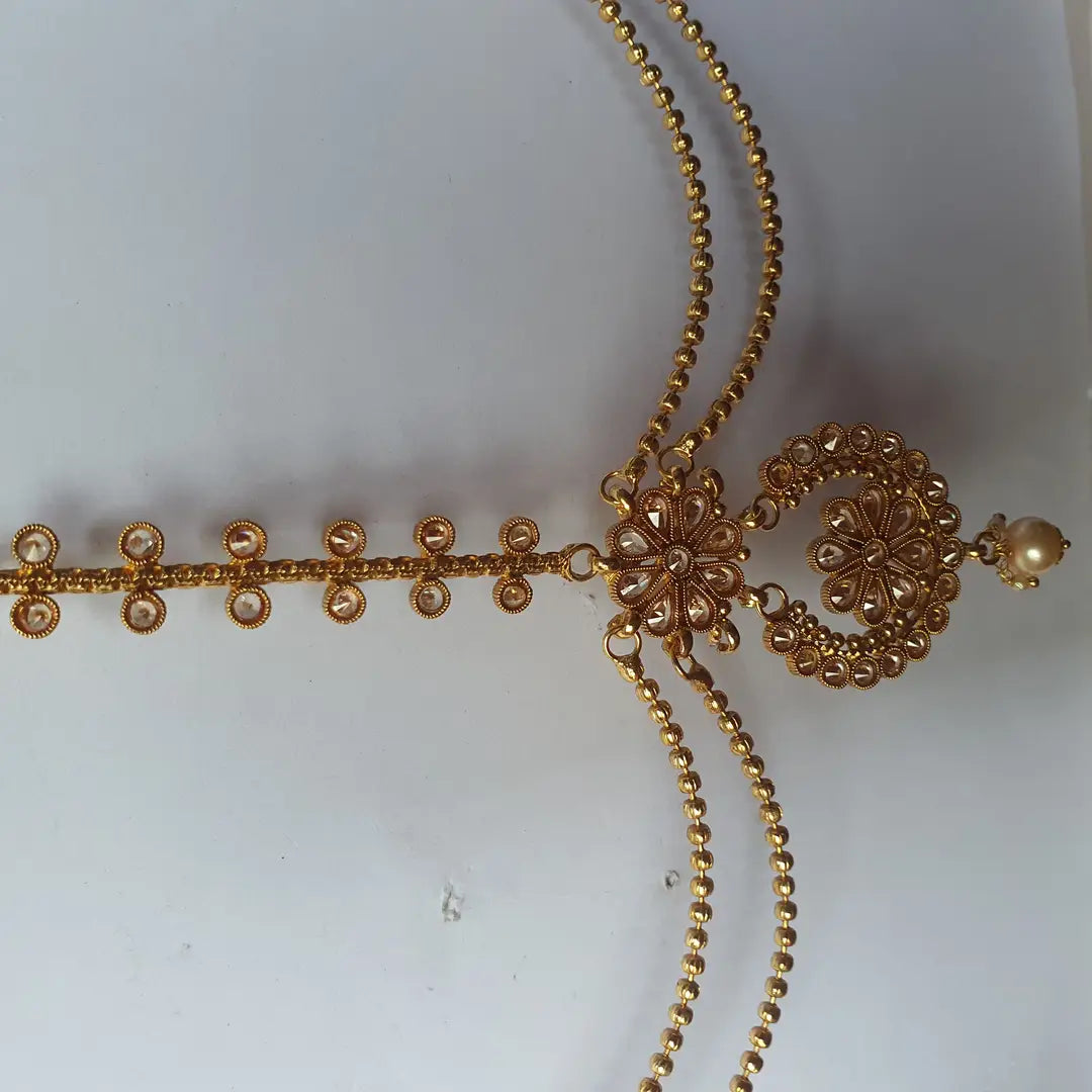 Noratan Design Gold Plated Kundan Matha Patti