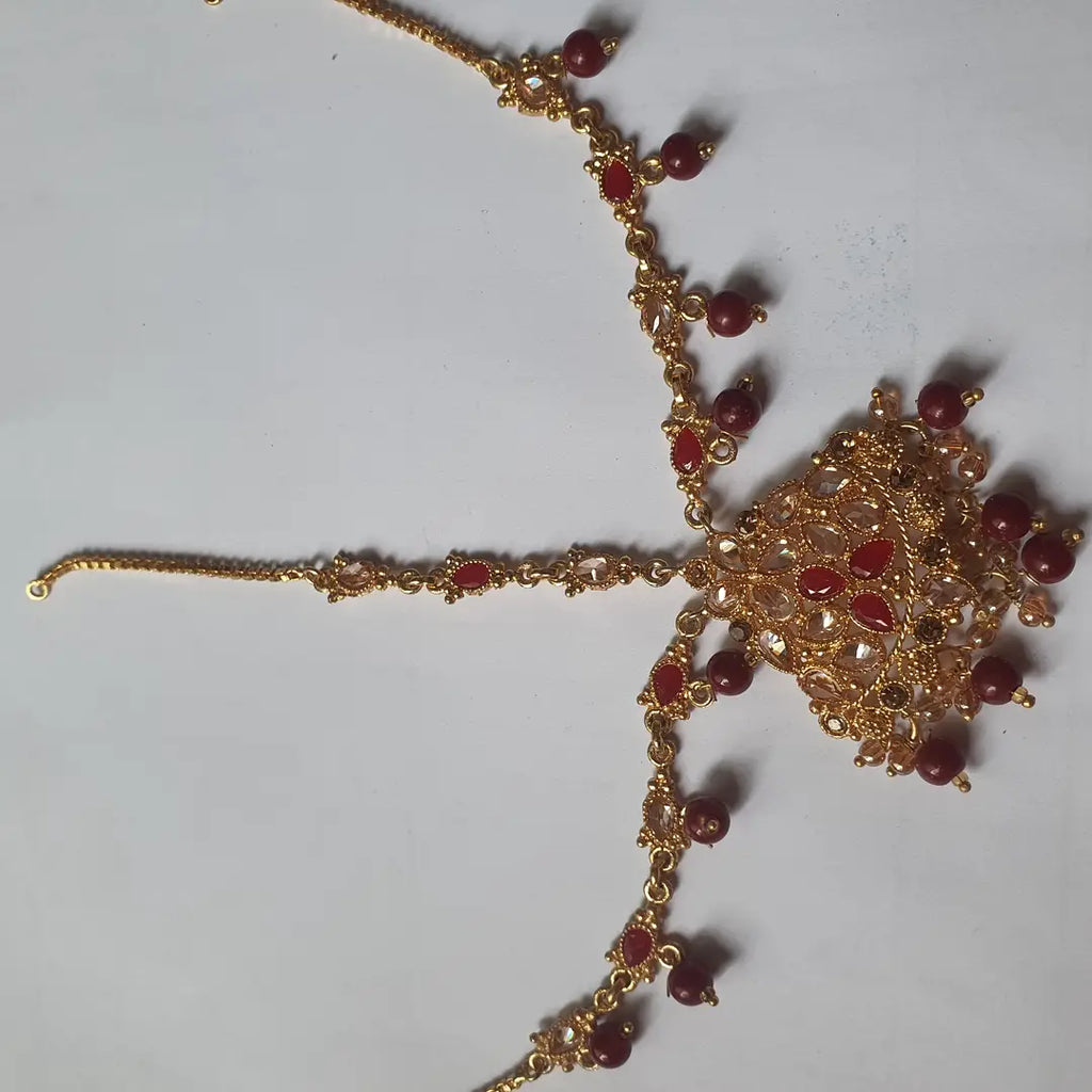Rajasthani Design Gold Plated Kundan Matha Patti