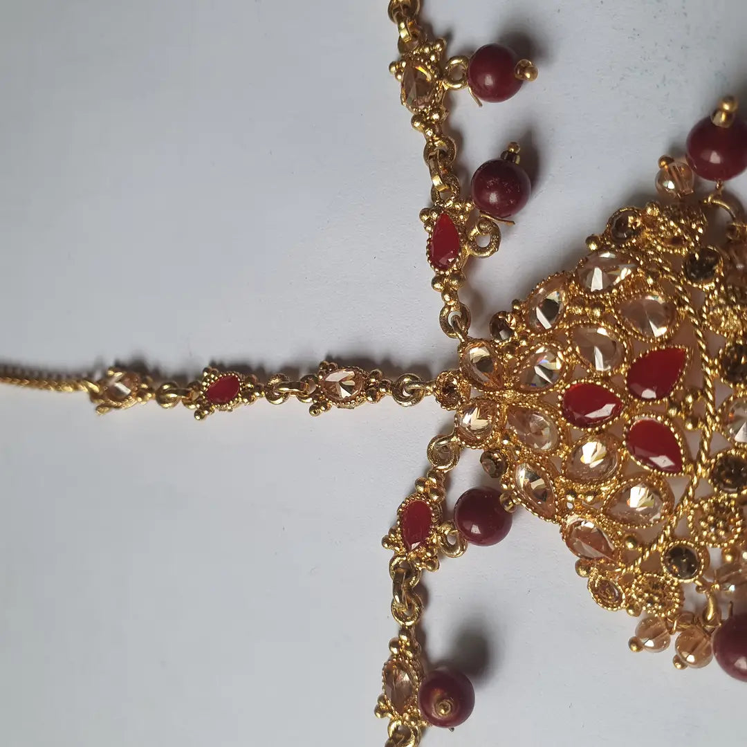 Rajasthani Design Gold Plated Kundan Matha Patti