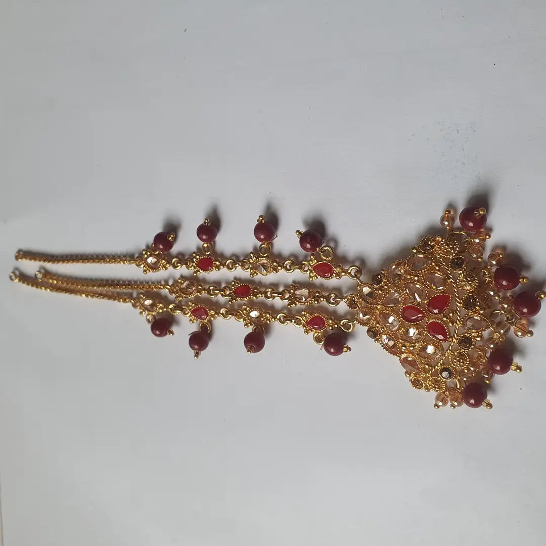 Rajasthani Design Gold Plated Kundan Matha Patti