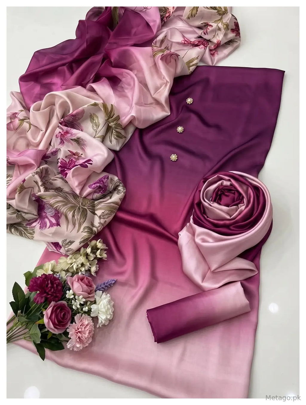 3 Pcs Women's Unstitched Digital Print Suit