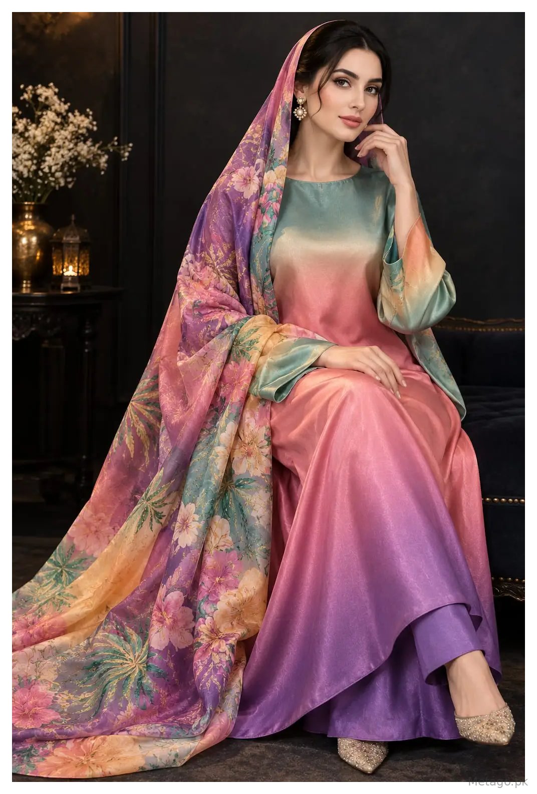 3 Pcs Women's Unstitched Digital Print Suit