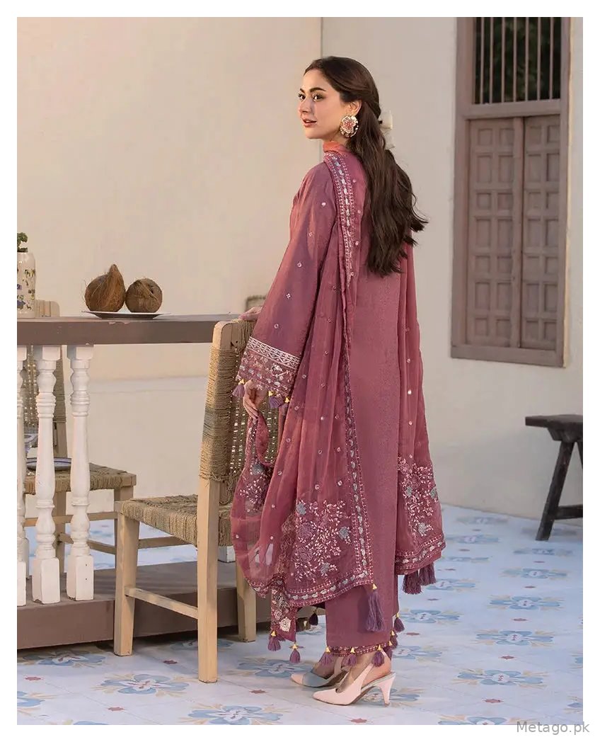 3 Pcs Women's Unstitched Embroidered Suit(f&f)