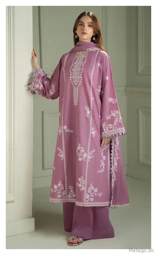 3 Pcs Women's Unstitched Embroidered Suit