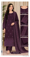 3 Pcs Women's Unstitched Embroidered Suit