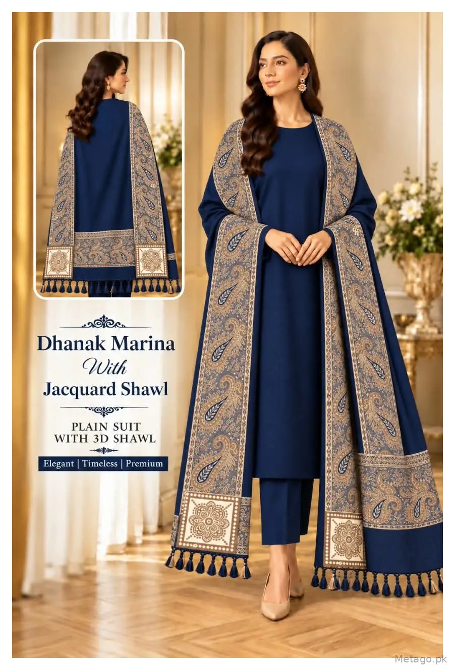 3 Pcs Women's Unstitched Plain Suit
