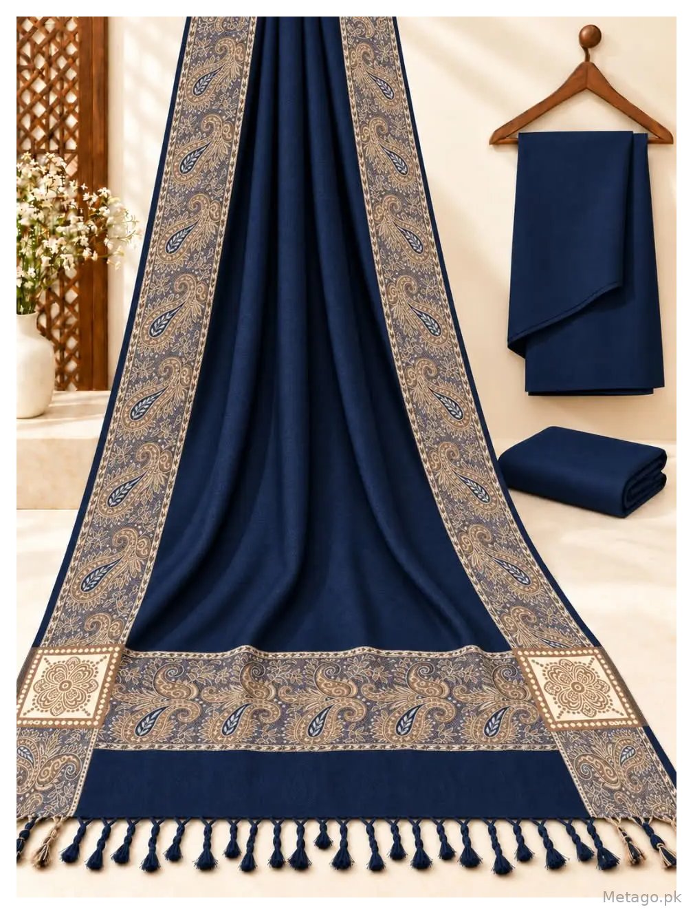 3 Pcs Women's Unstitched Plain Suit
