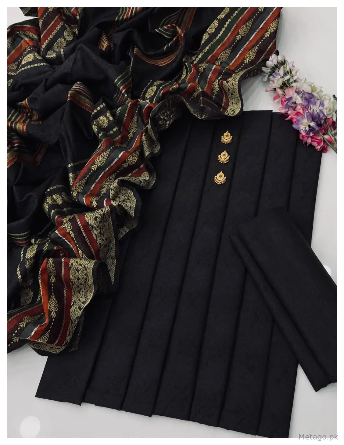 3 Pcs Women's Unstitched Printed Suit(f&f)