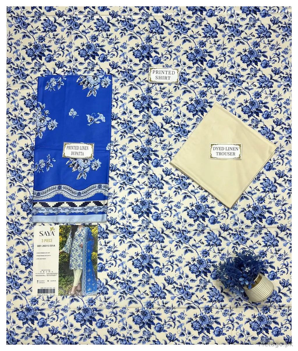 3 Pcs Women's Unstitched Printed Suit