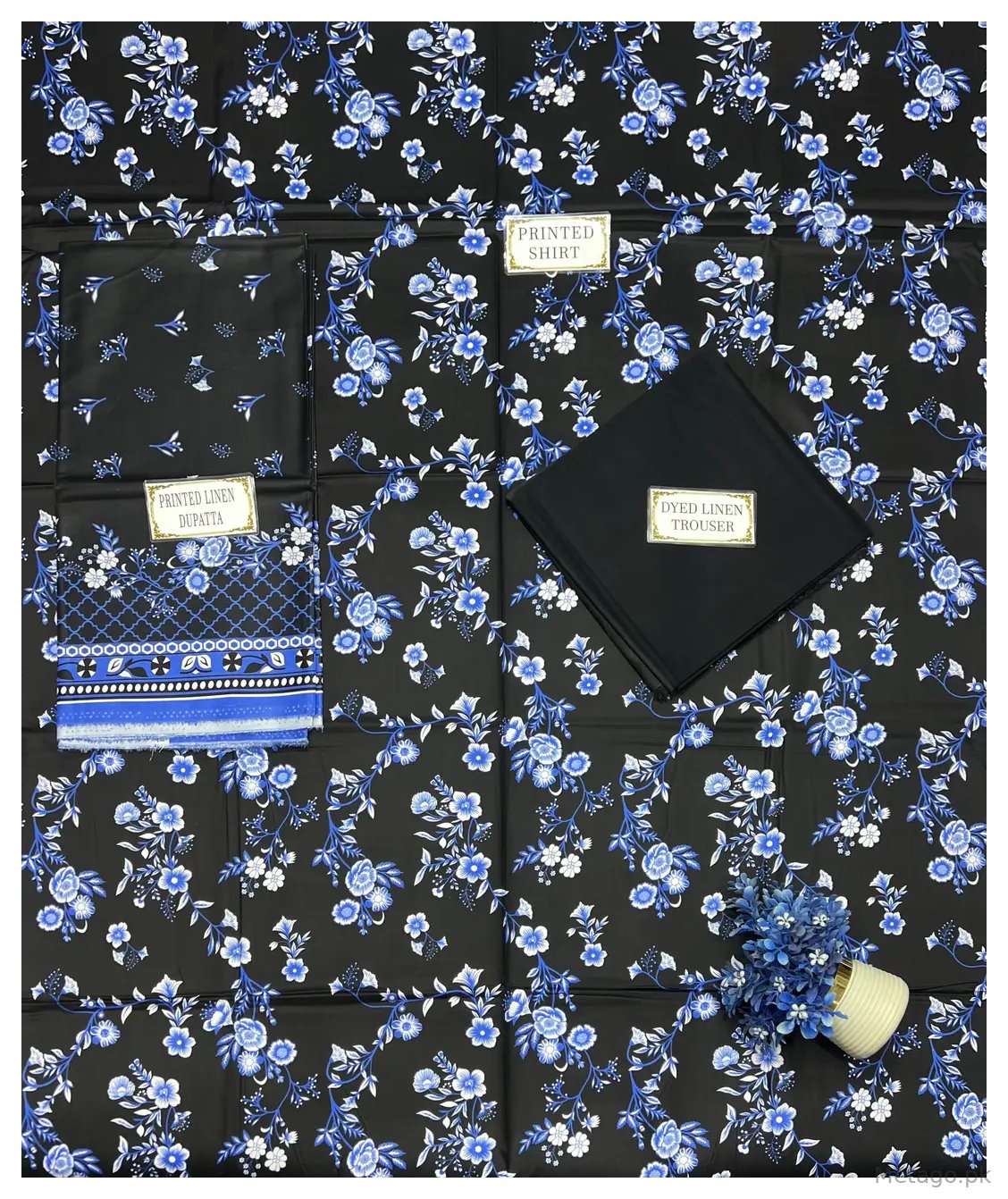 3 Pcs Women's Unstitched Printed Suit