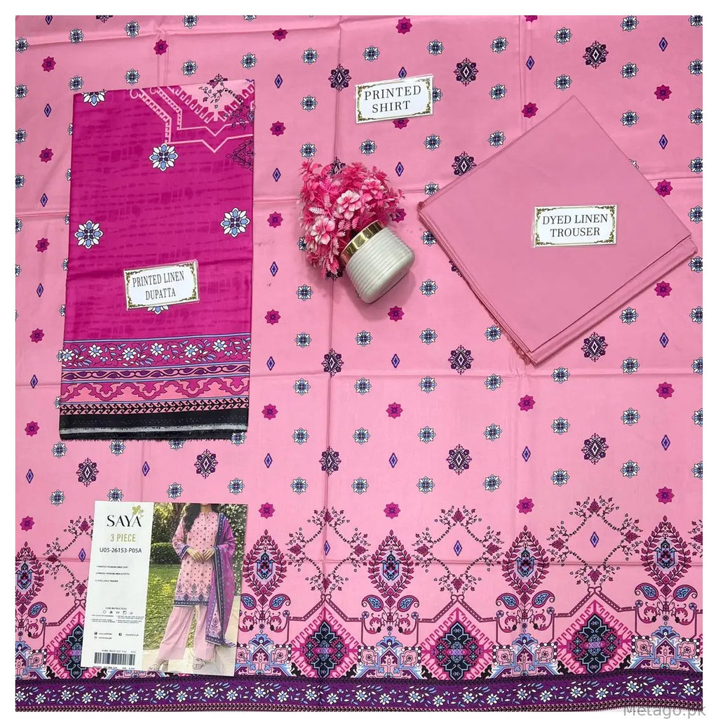 3 Pcs Women's Unstitched Printed Suit
