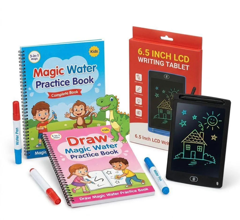 Kids Drawing & Writing Set with LCD Tablet & Water Canvases