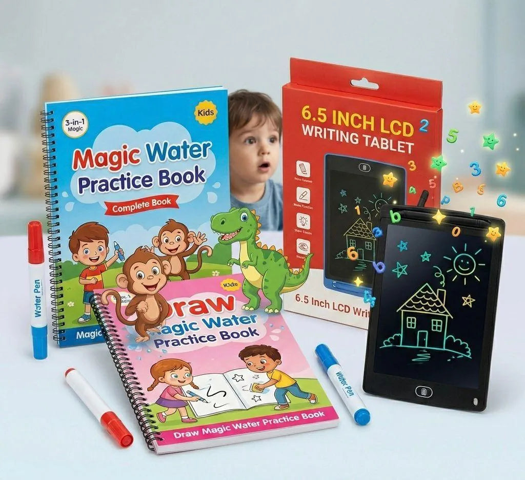 Kids Drawing & Writing Set with LCD Tablet & Water Canvases