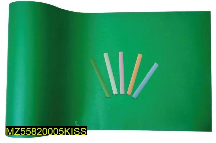 Green Chalkboard Sticker 16x36 Inch with 5 Chalks