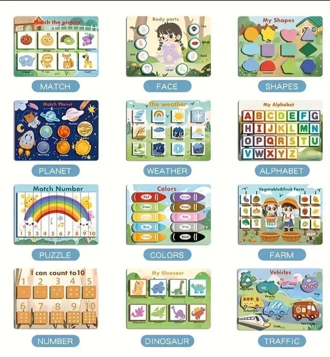 Montessori Quiet Busy Book for Toddlers A5 Multicolor