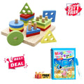 Wooden Puzzle Mat with Coloring Book for Kids