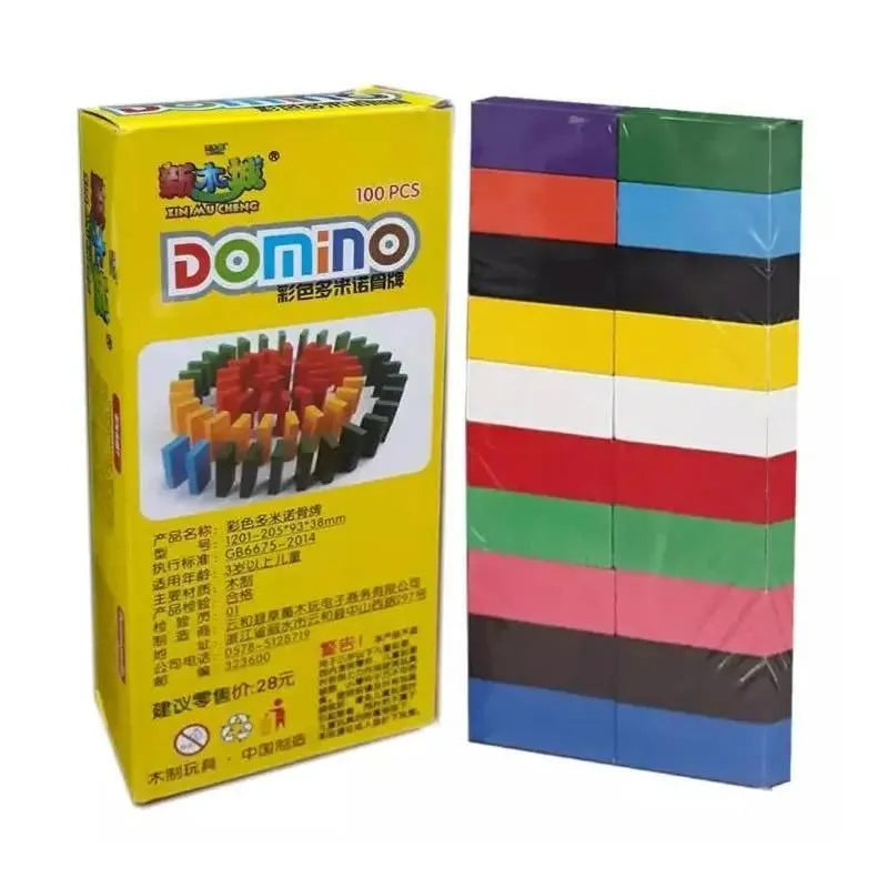 Domino Wooden Building Blocks 100 Pcs Multicolor
