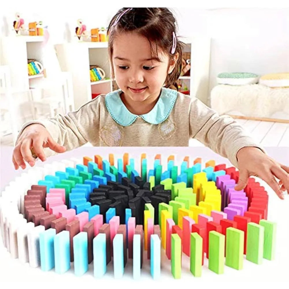Domino Wooden Building Blocks 100 Pcs Multicolor