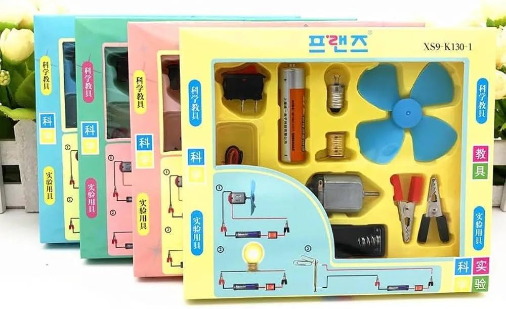 Kids Electric Circuit Kit with Light Bulb & Fan