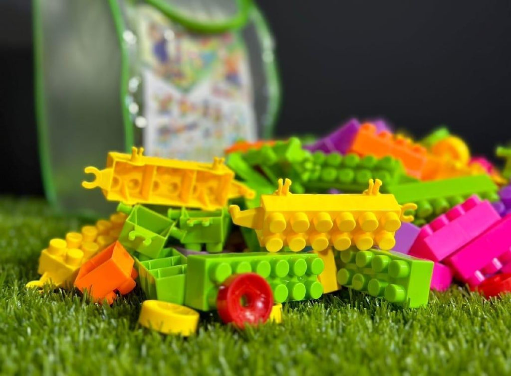 Multicolor Baby Blocks Set 226 Pcs Green Zipper Bag