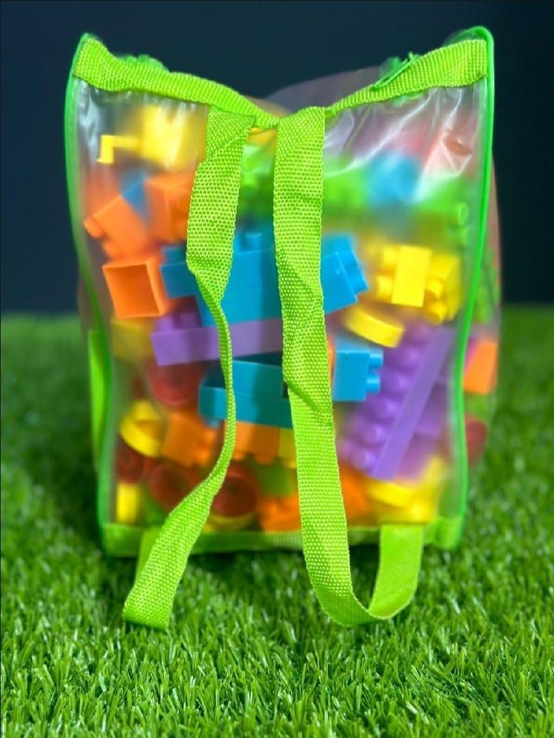 Multicolor Baby Blocks Set 226 Pcs Green Zipper Bag