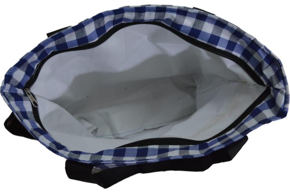 Baby Diapers Bag Blue Checkered Oxford Fabric