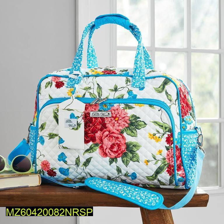 Multi Purpose Baby Bag Floral Blue Cotton 10x10