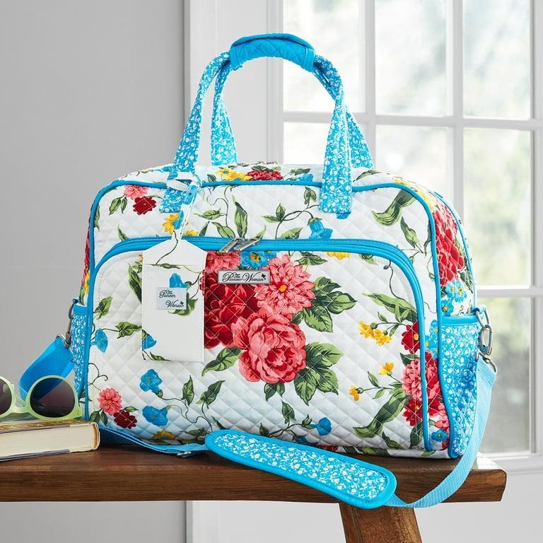 Multi Purpose Baby Bag Floral Blue Cotton 10x10