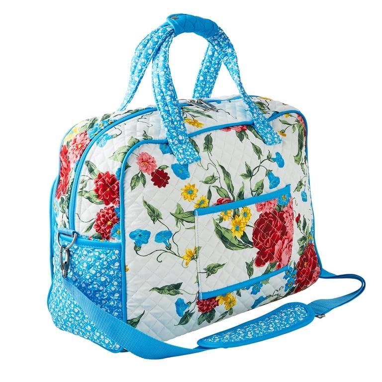 Multi Purpose Baby Bag Floral Blue Cotton 10x10
