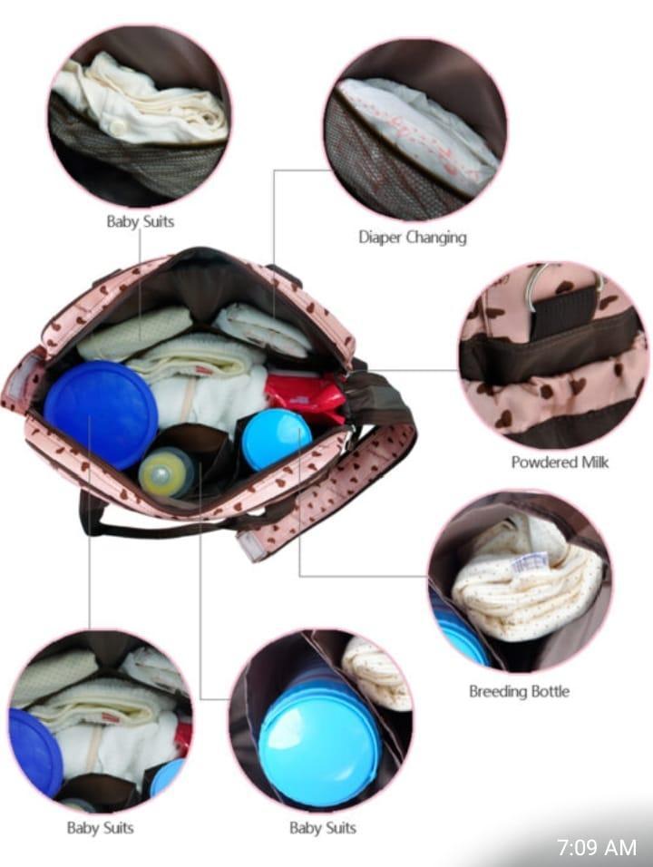 Baby Bag White Green Nylon Lightweight Daily Carry