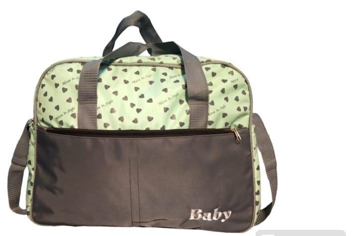 Baby Bag White Green Nylon Lightweight Daily Carry
