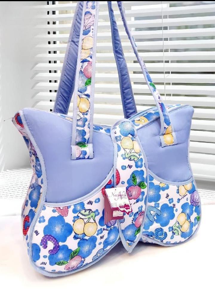 Stylish Pink Floral Baby Bag with Double Straps