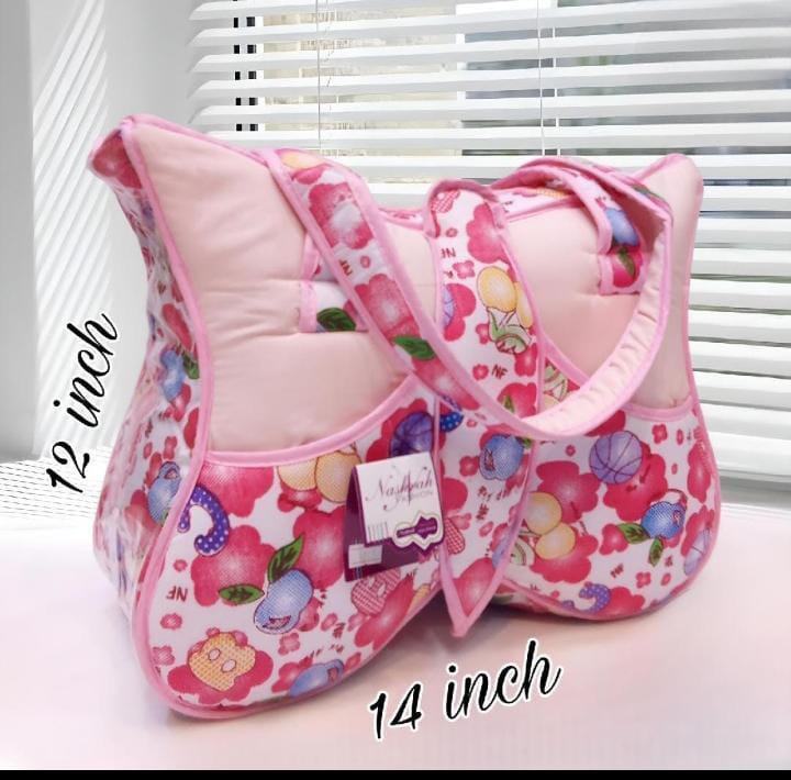 Stylish Pink Floral Baby Bag with Double Straps