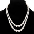 2 Layered Silver Plated Rhinestone Necklace