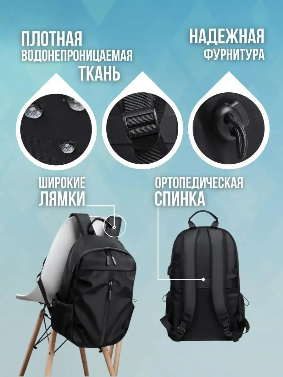 Blue Nylon Backpack for Students & Travelers