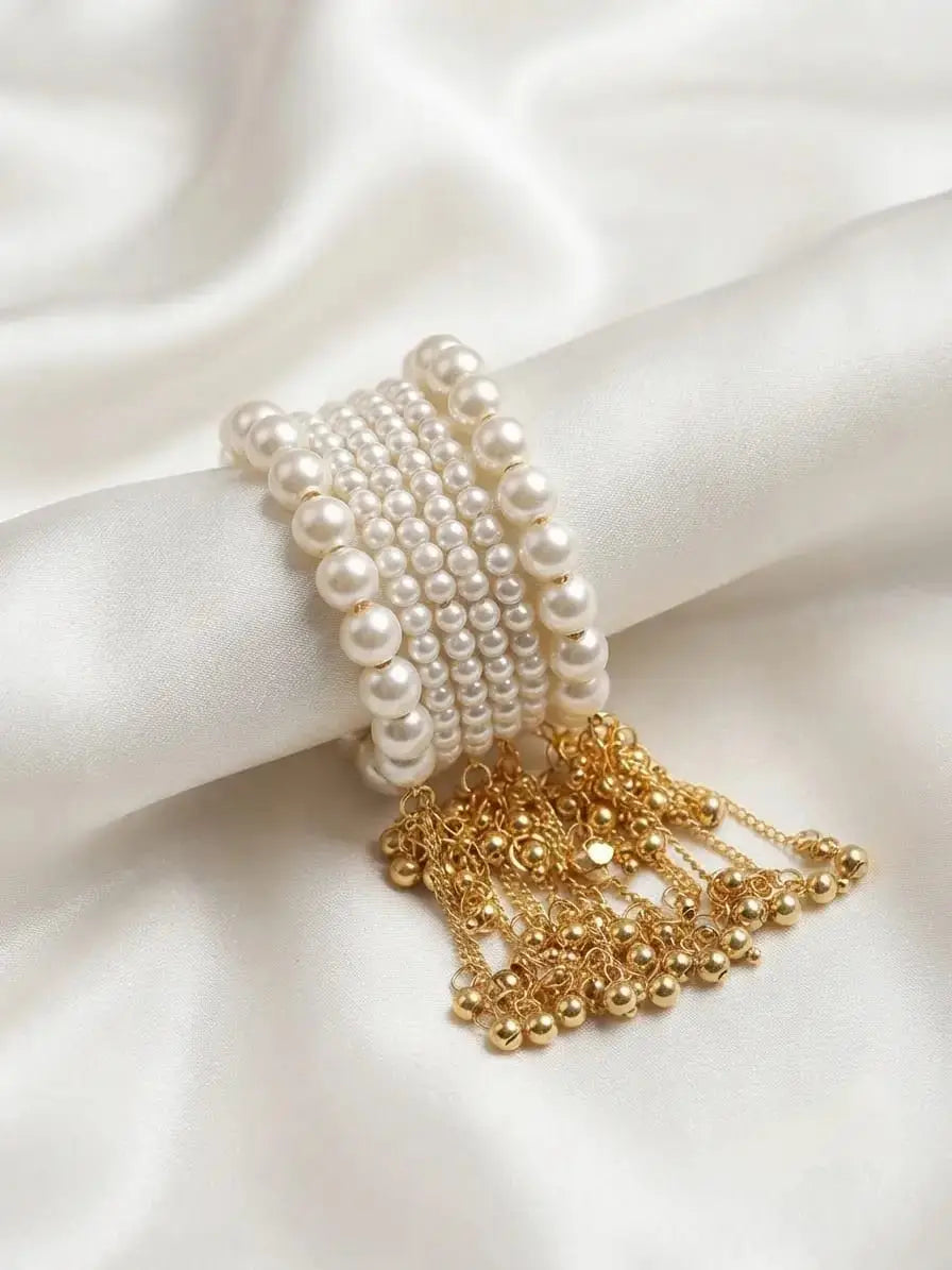 6 Pcs Modern Design Silver Plated Crystal Chain Bracelet