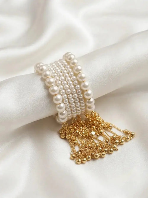 6 Pcs Modern Design Silver Plated Crystal Chain Bracelet