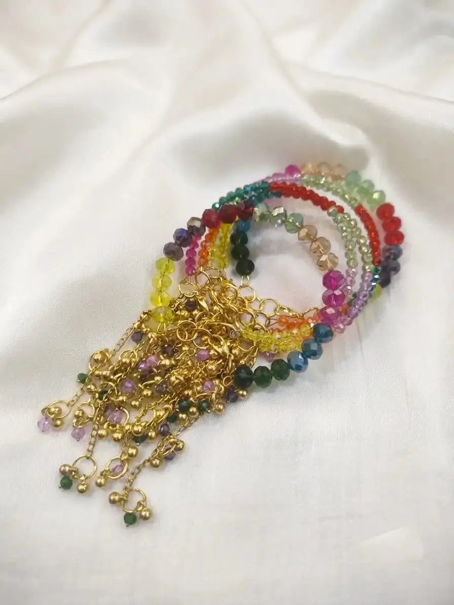 6 Pcs Modern Design Silver Plated Crystal Chain Bracelet