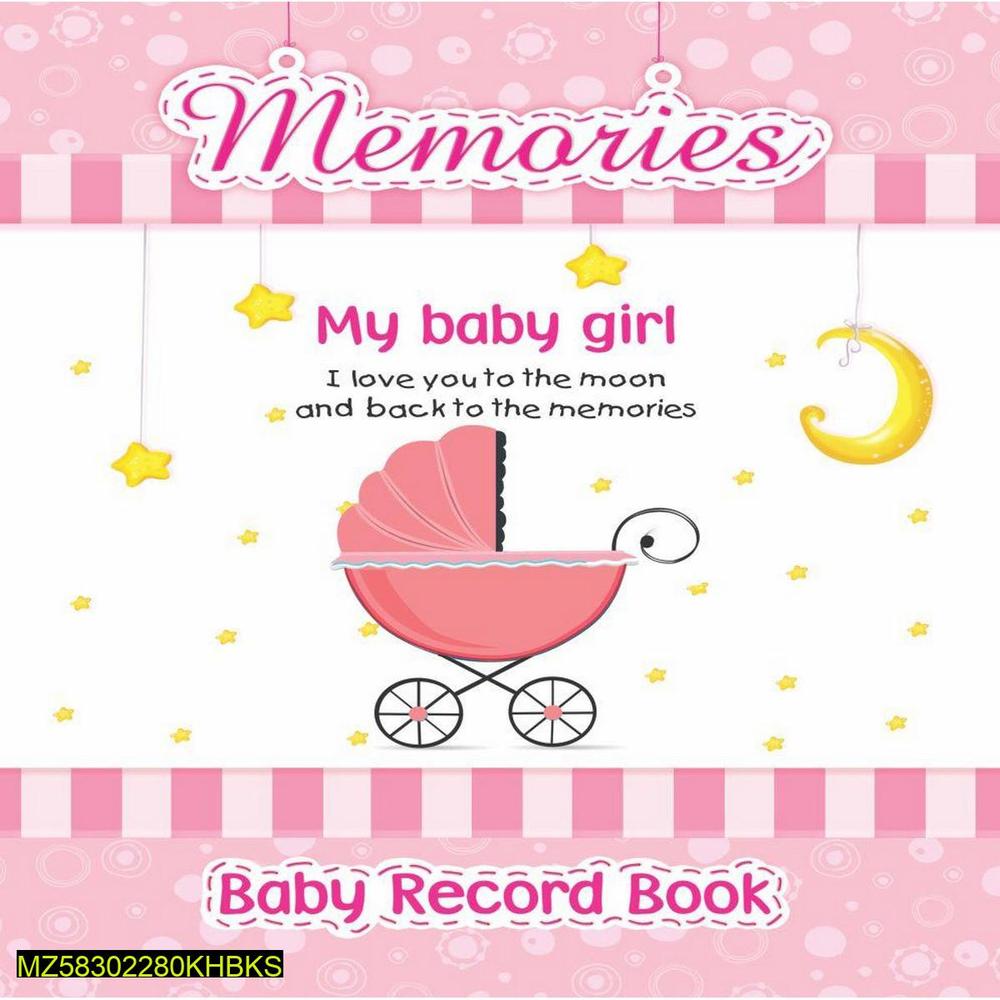 Pink Baby Record Book A5 Size Flexible Paper