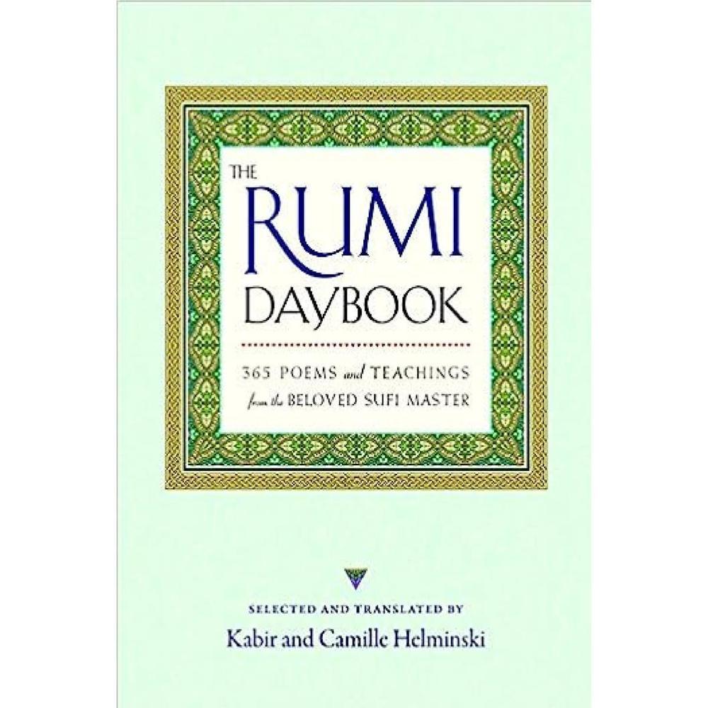 Rumi 365 Poems A5 Book Green Gold Border