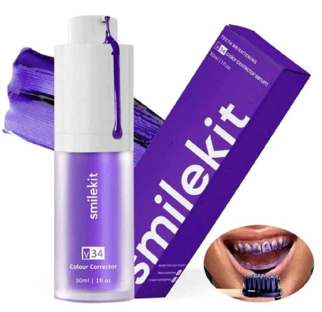 V34 Teeth Whitening Serum 30ml Purple Travel Bottle