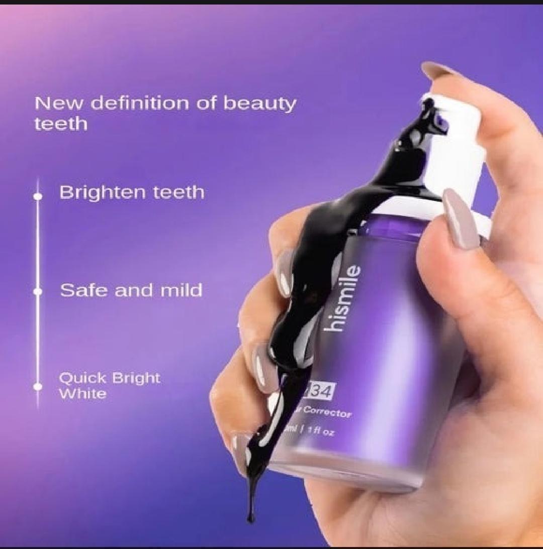 V34 Teeth Whitening Serum 30ml Purple Travel Bottle