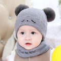 Winter Wool Cap & Neck Warmer Set for Kids 1-5