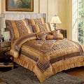 Golden Silk Jacquard Bridal Set 14 Pcs Double Bed
