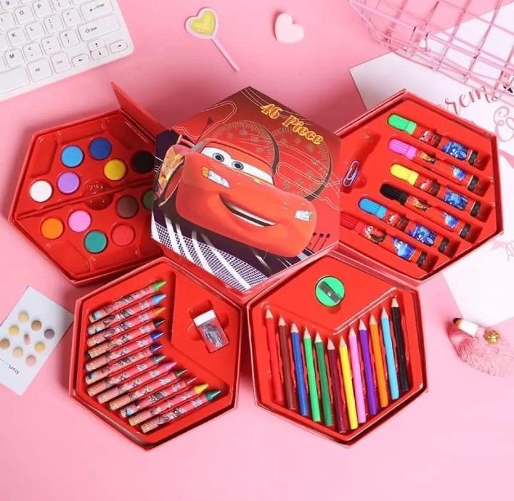 Hexagonal Coloring Kit for Kids with Princess Design