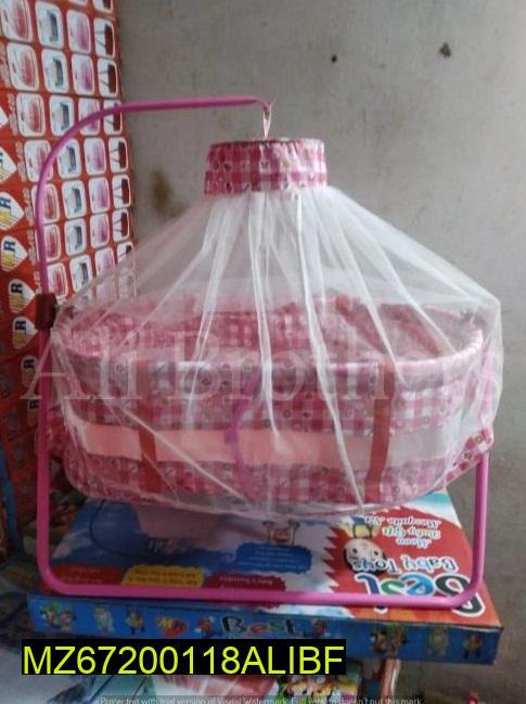 Pink Metal Kid's Swing with Mosquito Net